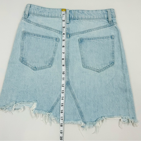 We the Free High Rise Asymmetrical Ripped Hem Mini Jean Skirt - Picture 4 of 9